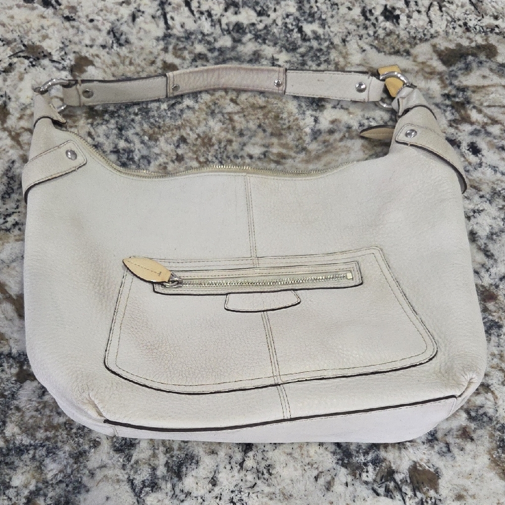 Coach Cream Leather Hobo Shoulder Bag